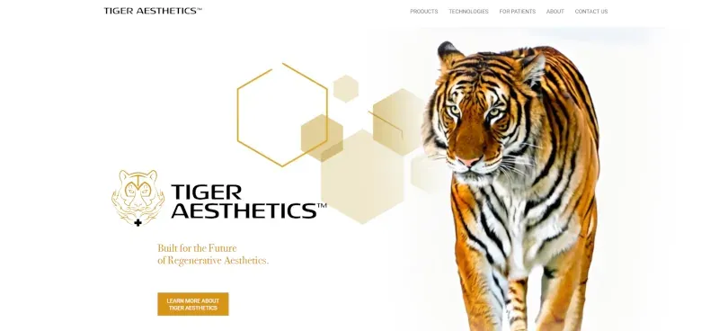 Tiger Aesthetics Website Screenshot