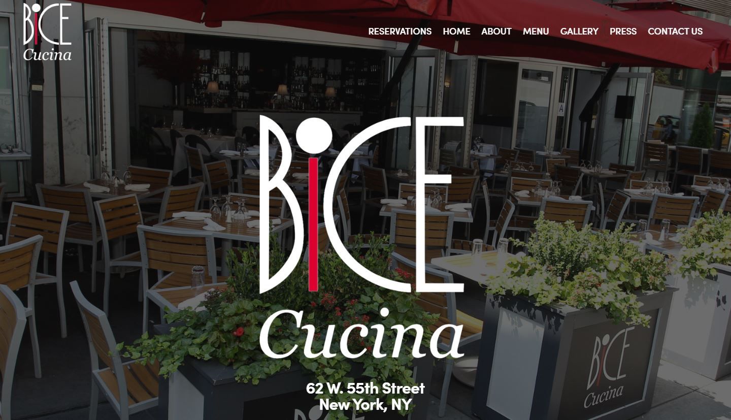 BiCE Cucina website screenshot 2024